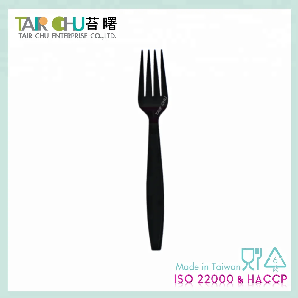 The Cutlery With Classic Black Color For Salad  Disposable Plastic Fork