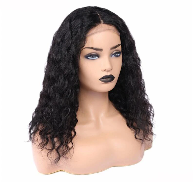 Новый дизайн натуральные человеческие волосы 4X4 парик на сетке волнистые 18 дюймов 150%