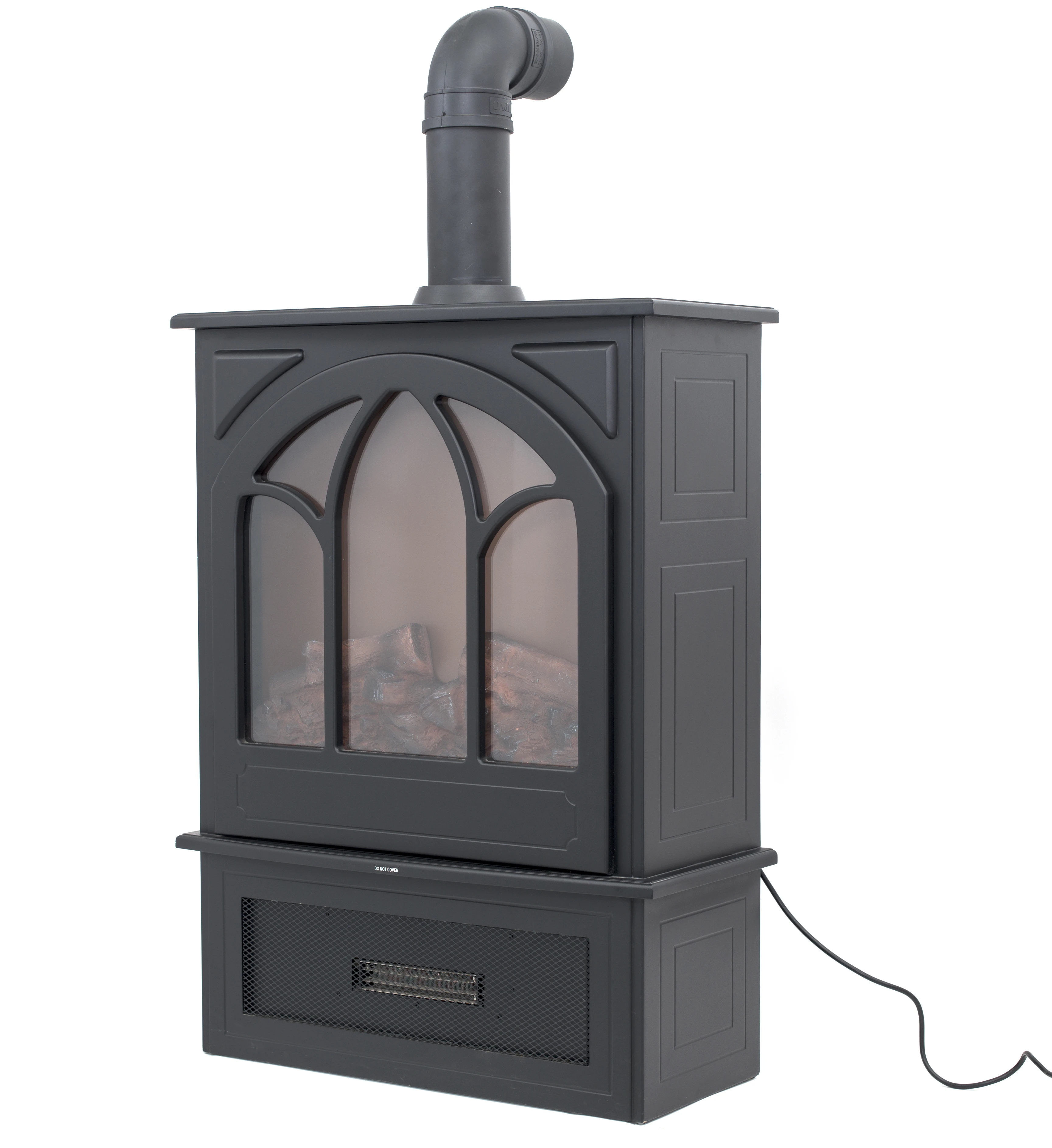 Decorative Chimney freestanding electric fireplace heater , wood burning flame effect
