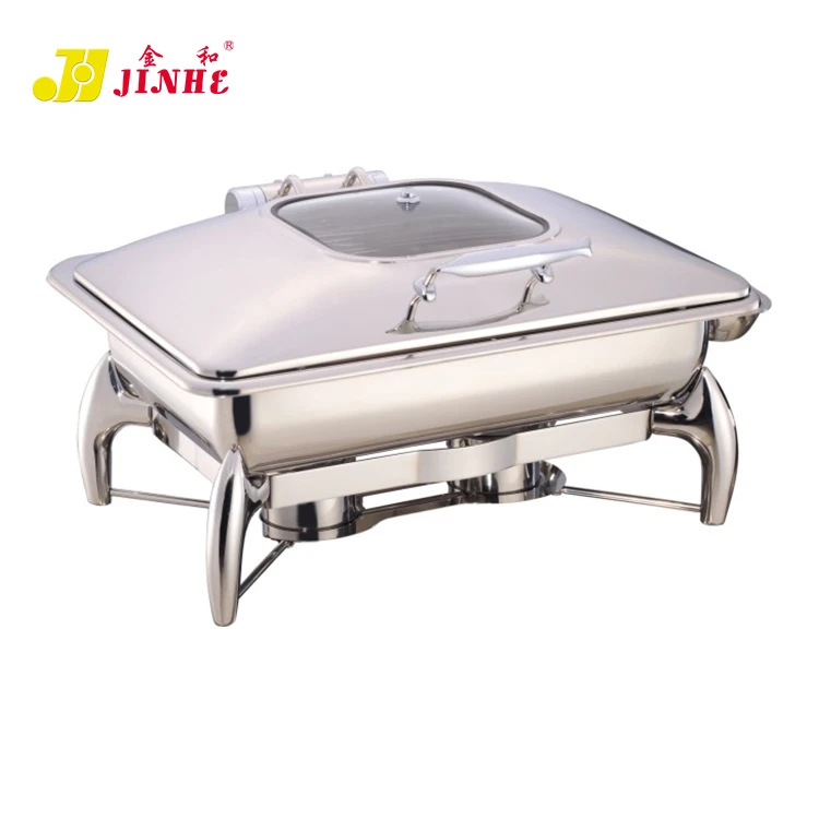 JINHE hotel serving stainless steel rotating electric heater food warmer chafing dish