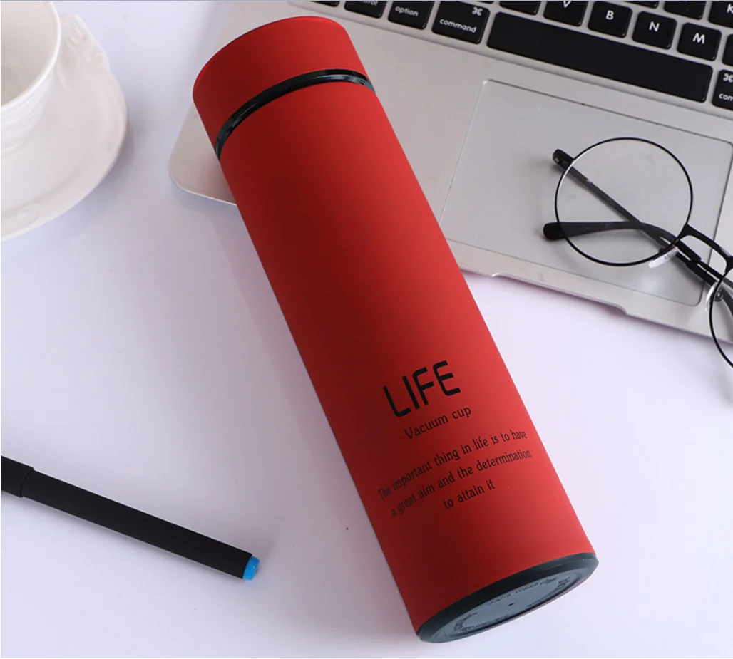  wide Rubber frosted paint water tea Sieve infuser bottle car life vacuum cup thermos