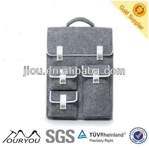 New fashion high quality felt material shoulders laptop backpack