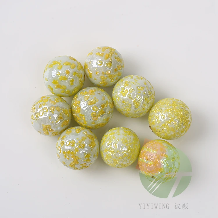 100pcs 16mm  red sesame seed white ceramics solid glass balls  1.6cm Decorative clear color solid glass marble christmas balls