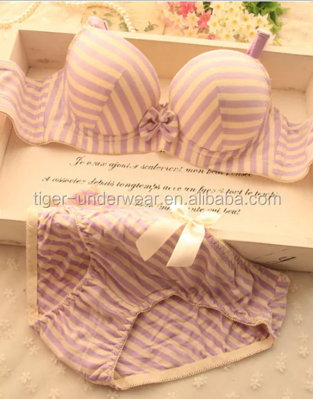 Stripe Ladies Sexy Panty and Bra Sets