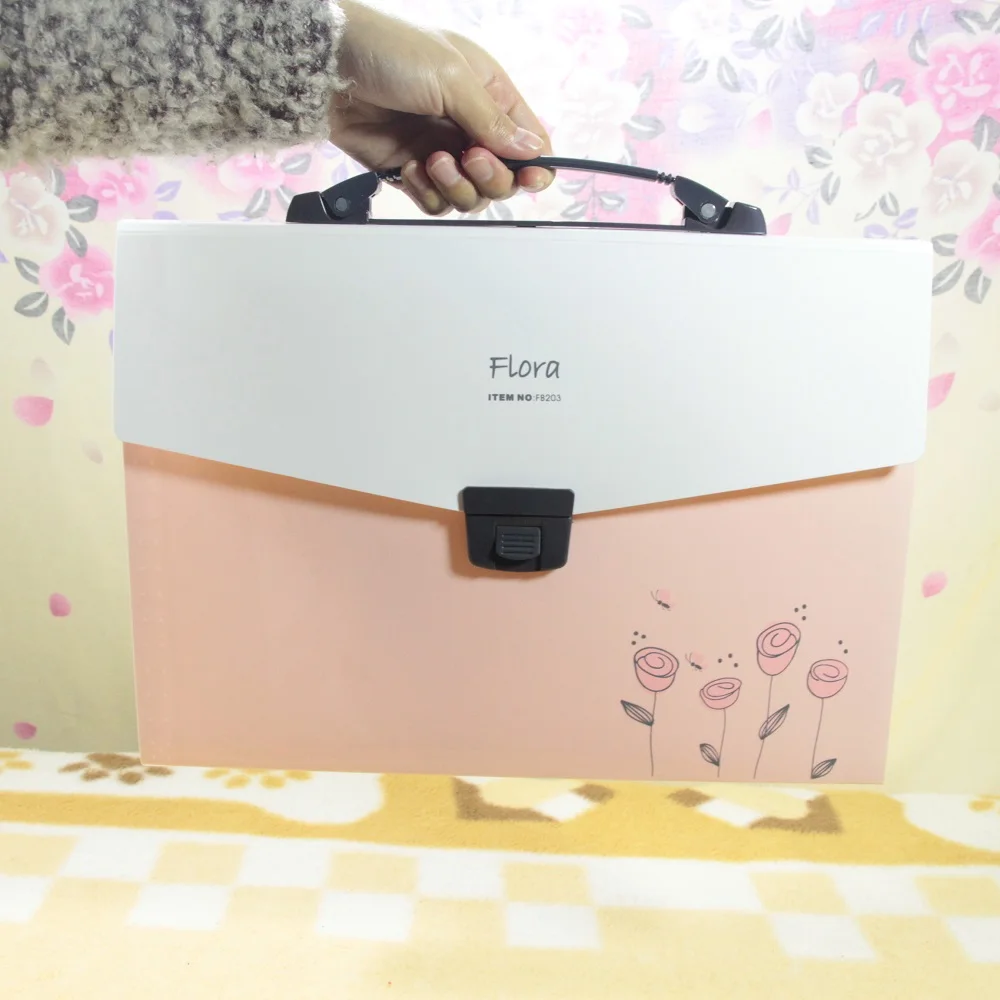 A4 Office School Document Bags Box File Case with Handle Expandable File Folders with Divider File folder storage bag