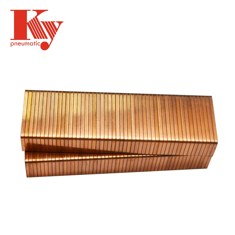 China Manufacture Copper Coated Iron Wire 16 Gauge Copper Carton Closing stapler Pin 3522