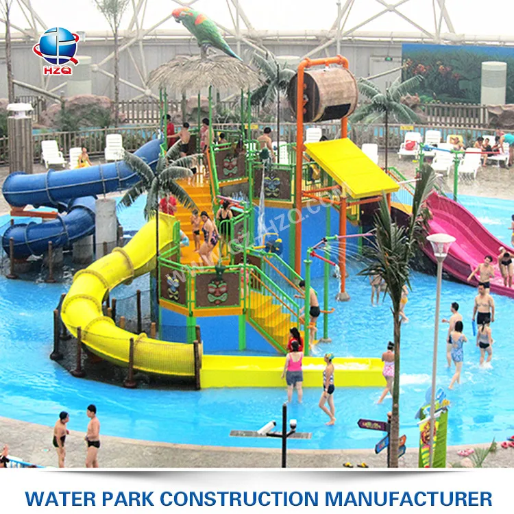 Hot Sale Outdoor Big Splash Dual Water Slides Park Kids Water Park Small Water House For Kids