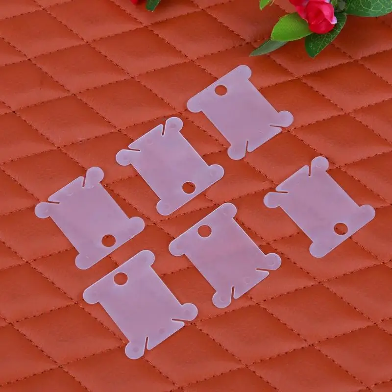 
100pcs Plastic Bobbins 4x3.5x0.1cm Threads Holders Embroidery Floss Storage Cross Stitch Sewing Tools Thread Holder E5M1 