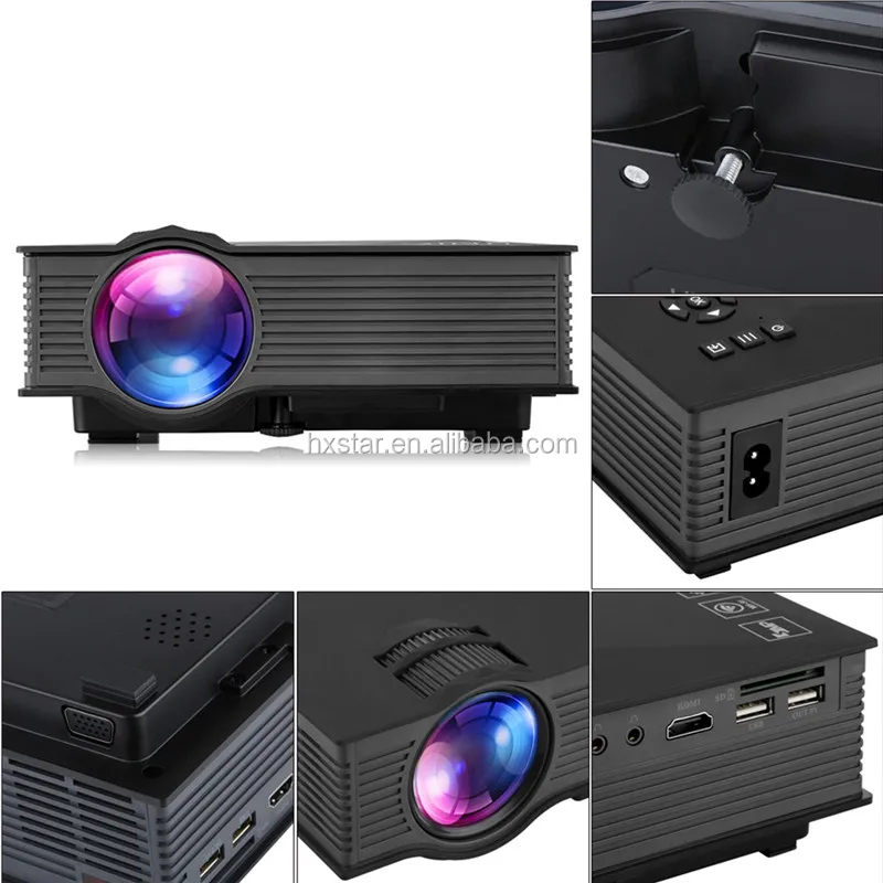  UNIC UC46 + беспроводной Wi-Fi мини портативный проектор 1200 люмен 800x480 Full HD светодиодный для домашнего кинотеатра с поддержкой