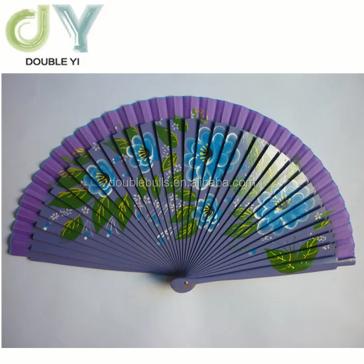 Custom superior quality hand painted spanish wood fan