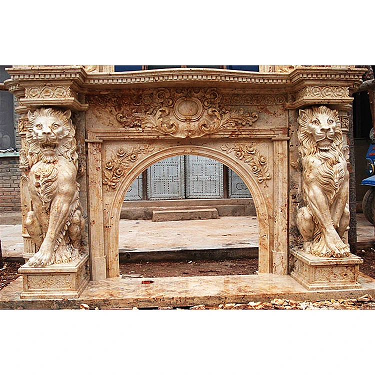 Luxury fireplace mantel lowes mantels lion-head