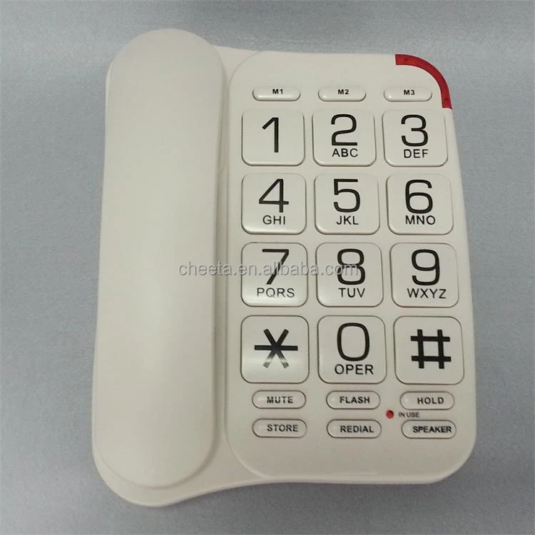 Simple speed dial emergency button corded big button phone