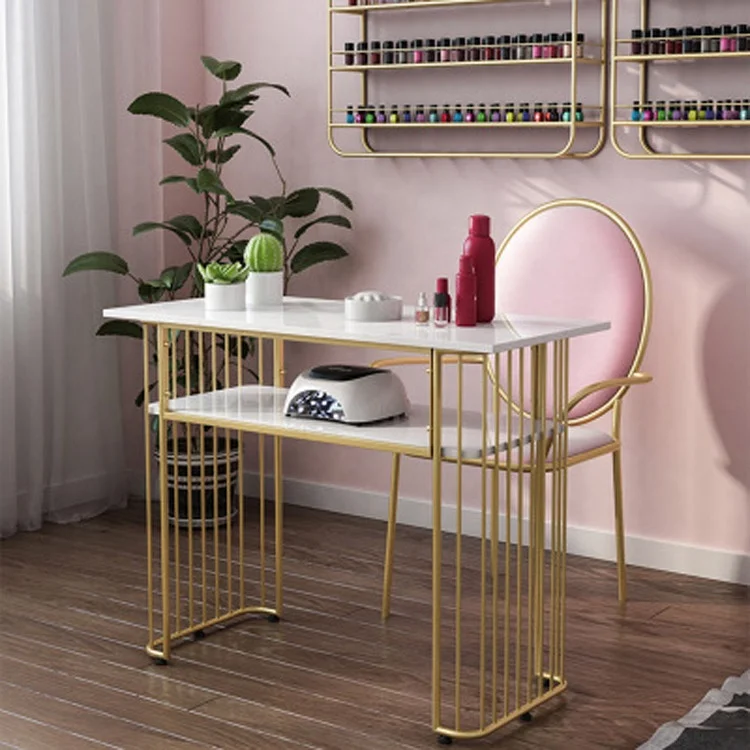 
Custom wrought iron nail table ins net red beauty shop single manicure dressing table double table and chair set <span style=