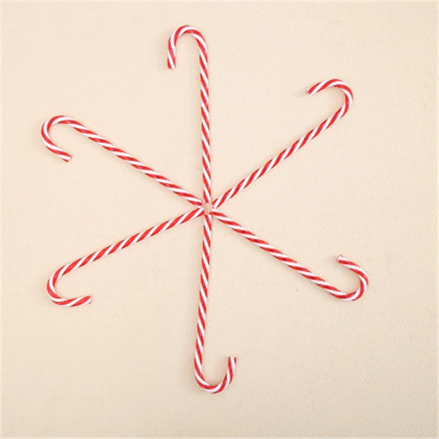 Christmas Plastic Candy Cane Decoration For Background 6 Piece/Pack