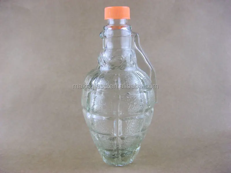 unique hand grenades shape glass wine bottle with lids/Glass Decanter