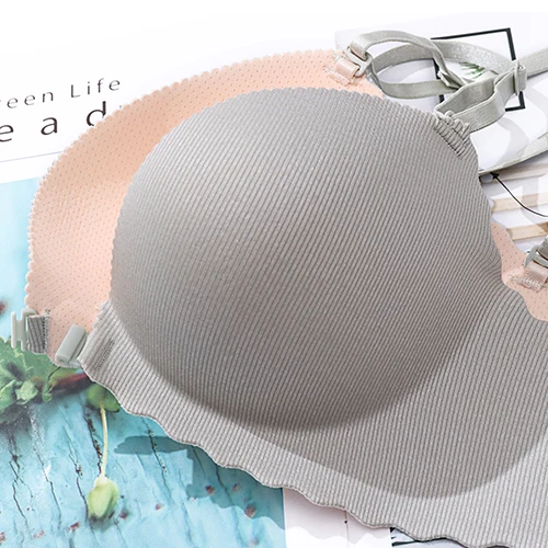 Telige Young Ladies Push up Padded bra Seamless Wireless Bra Front Closure Buckle