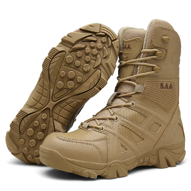 
Men Army Tactical Outdoor Sports Camping waterproof Hiking Work Combat German Military Boot High Top Desert Leather Shoes 