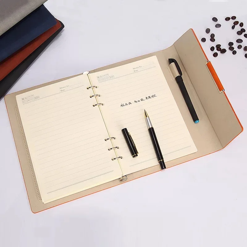 2019 Luxury PU leather diary business pen and notebook gift set