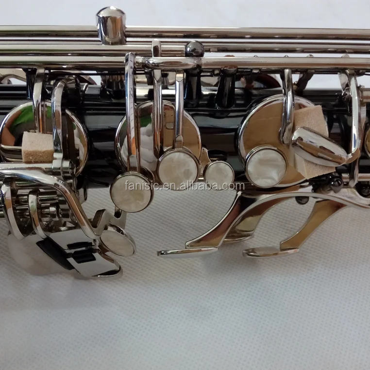 Cheap sales B tenor saxophone, surface black nickel and nickel key