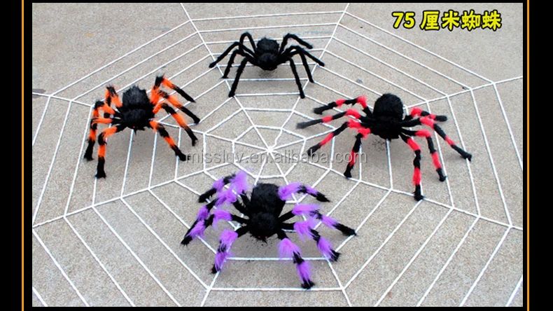 Cobweb with Colored Spider Decoration spiderweb Halloween Spider Web