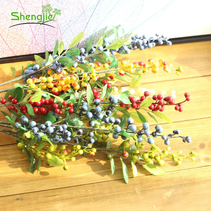 Hot seller artificial berry stems foam christmas fruit branch for holiday