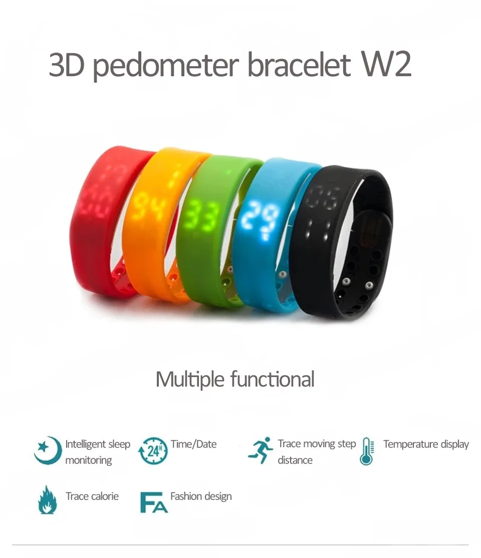 Перезаряжаемые часы с USB-зарядкой 3d наручные шагомером для мужчин и женщин