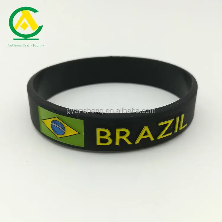 Brazil Flag Rubber Bracelets, Popular Brazil Jewellery, Brazil Souvenirs