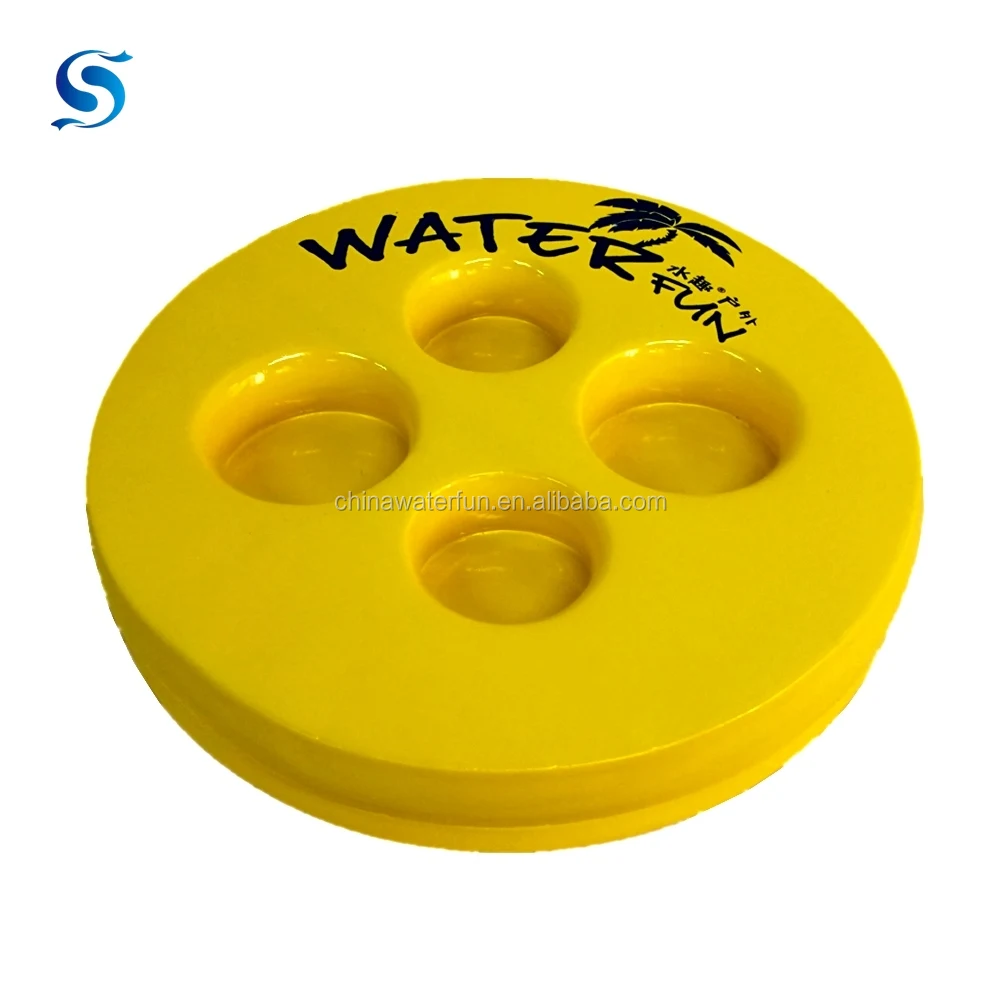 SH Waterfun Circle Soft Vinyl Coated Foam Cool Drinks Floating Pool Tray for All-ages Family Fun!