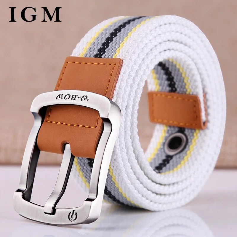 IGM Designer Striped Cotton Canvas Belts for Women