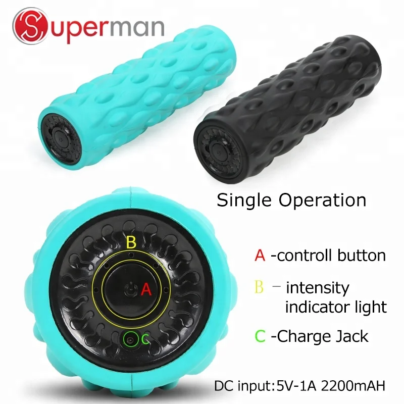 Vibrating massage roller foam roller for muscle massage yoga vibration roller wireless yoga massager