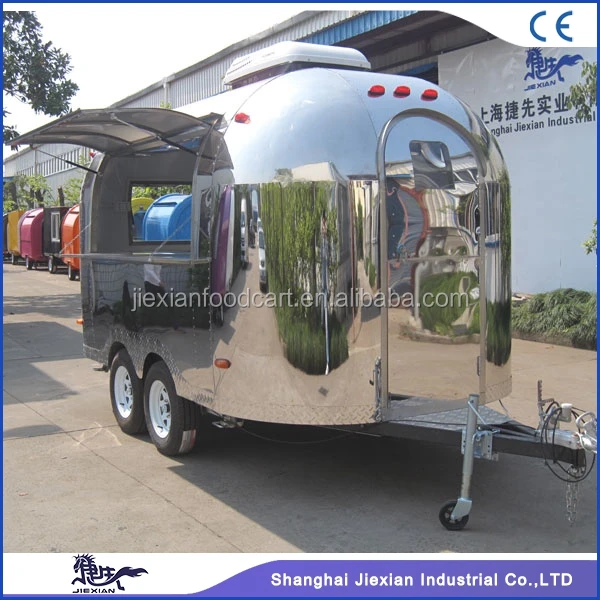 Airstream look hot sale hamburger mobile food cart,airstream caravan food truck,airstream food trailer