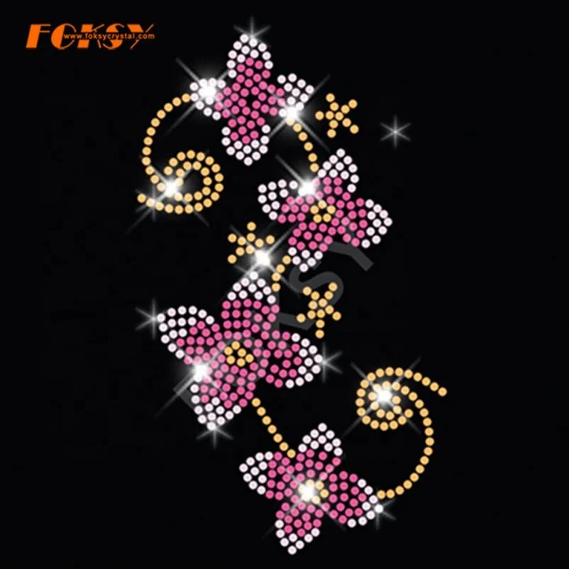 Beautiful Flower Hot Fix Rhinestone Iron On Transfer Motif