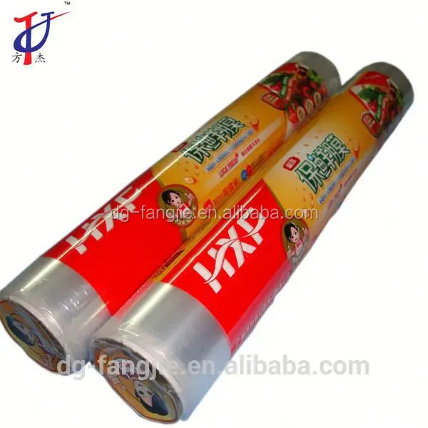 commercial plastic food packaging 10 micron cling wrap with slider cutter