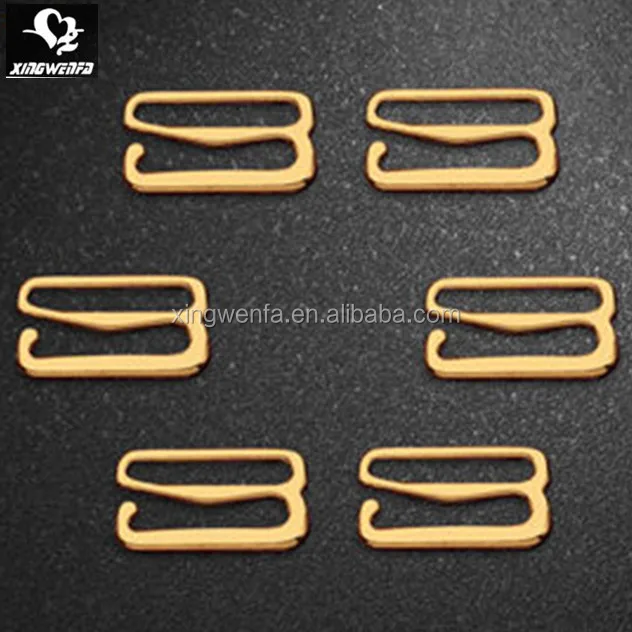 SGS good quality 15mm Gold zinc alloy bra strap adjuster hook