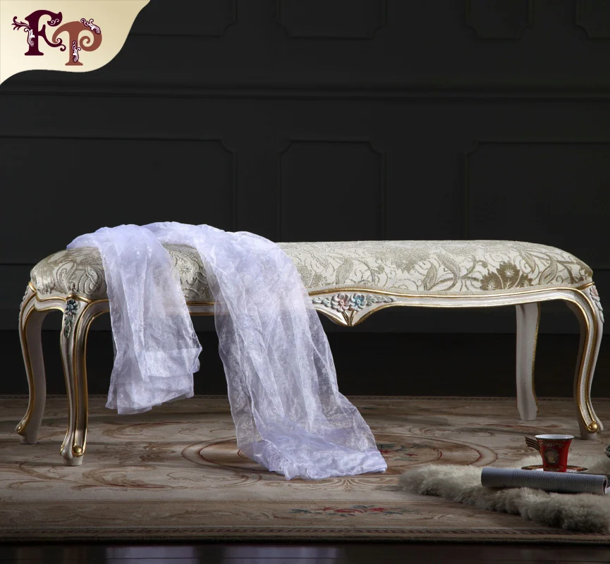 Антикварная французская мебель для спальни, французская деревянная антикварная скамья для кровати