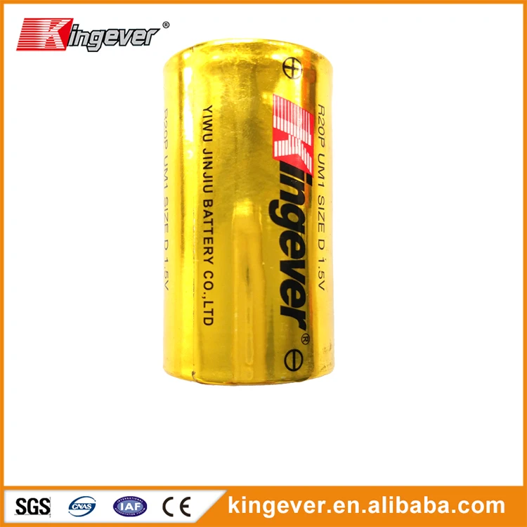 Kingever power battery r20 d size dry cell 1.5v batteries for torch lights