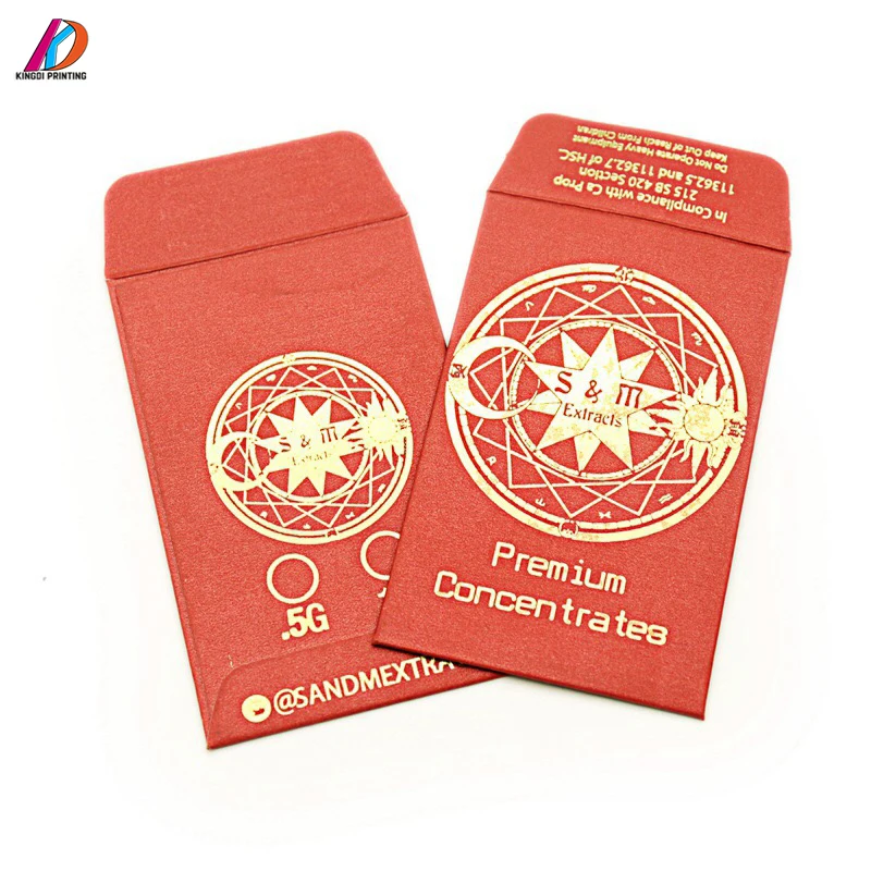 Wholesale Customized  Hot Stamping  Logo Design Red Coin Envelope
