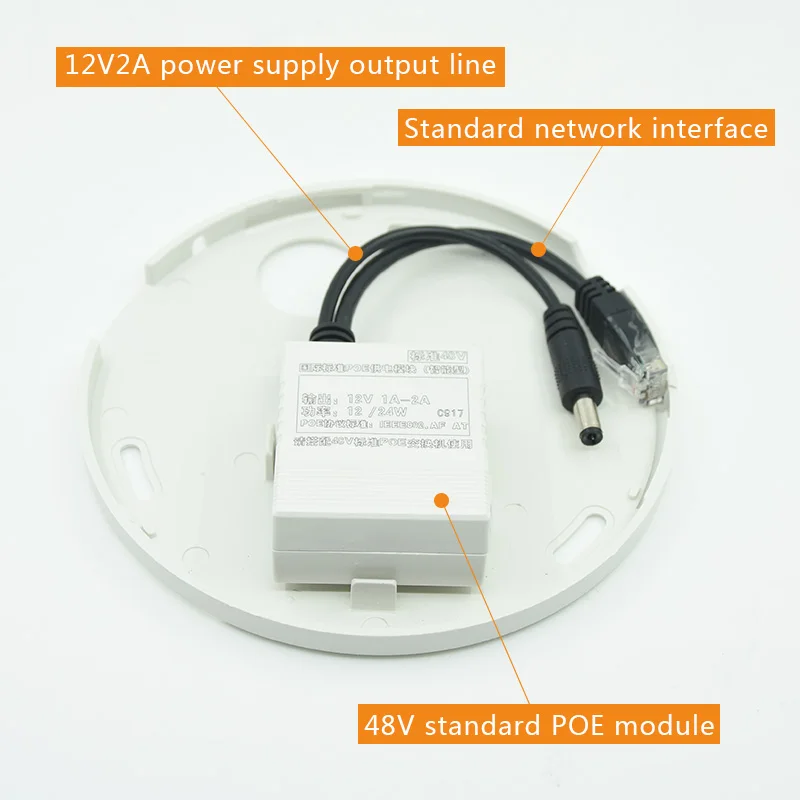 Plastic Wall Mount Bracket two in one standard48V hidden box splitter power supply for CCTV Security Dome Camera