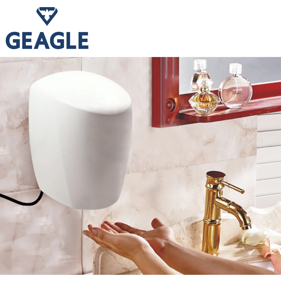 Высококачественная высокоскоростная автоматическая сушилка для рук Geagle Jet Air No-Touch