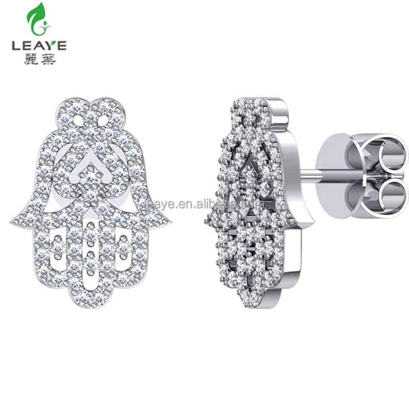 Оптовая S925 Уникальные Ювелирные Изделия Ручной Работы Милый Хамас Равнине Серебряные Серьги