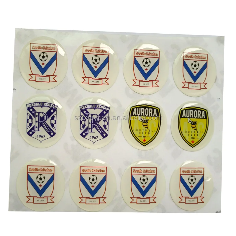CMYK self- adhesive CMYK Epoxy Resin Stickers 3D resin sticker dome stickers