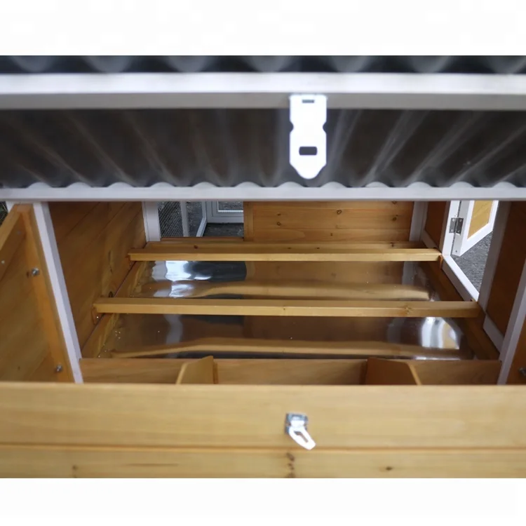 Waterproof Wooden Poultry folding tractor Pet Cage mobile duck House large run chicken coop with egg nesting for 8 birds