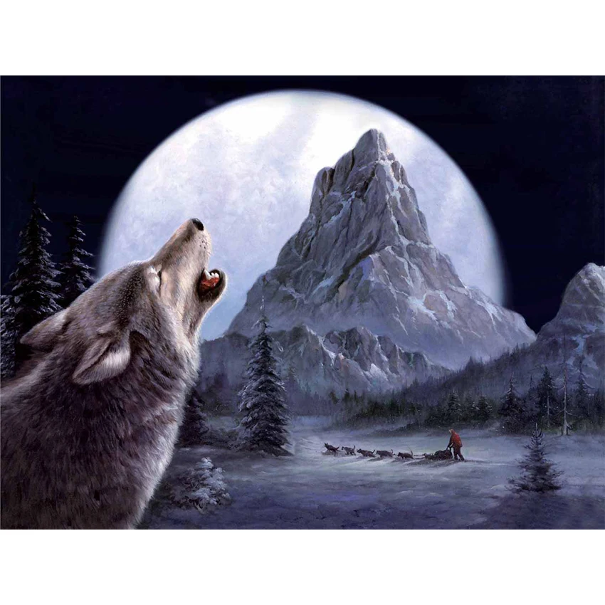 Wolves 3D Lenticular Printing Picture For Gift , Home Decoration