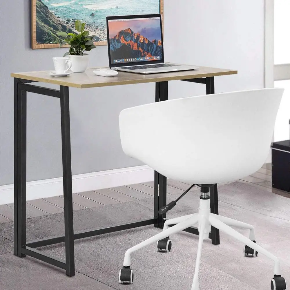 Folding Table, Small Foldable Computer Desk, Home Office Laptop Table Writing Desk for Small Space