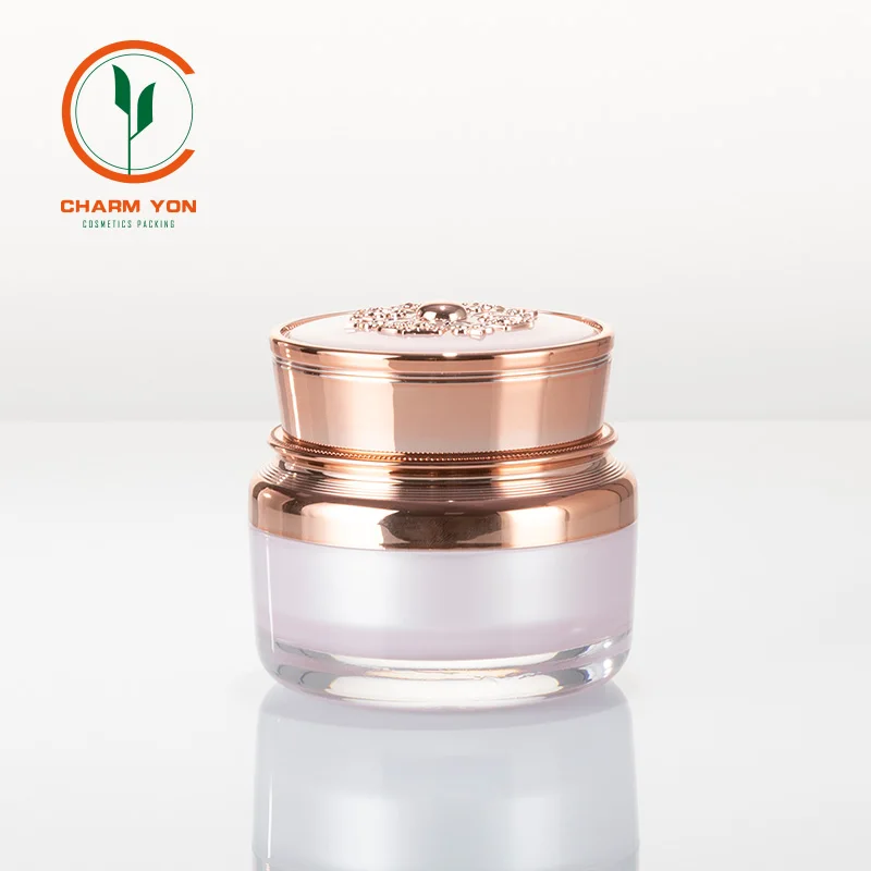 
Wholesale Cosmetic Packaging Eco-Friendly acrylic cosmetic container 50g facial cream jar yellow face cream jar CY19001DS-G1 