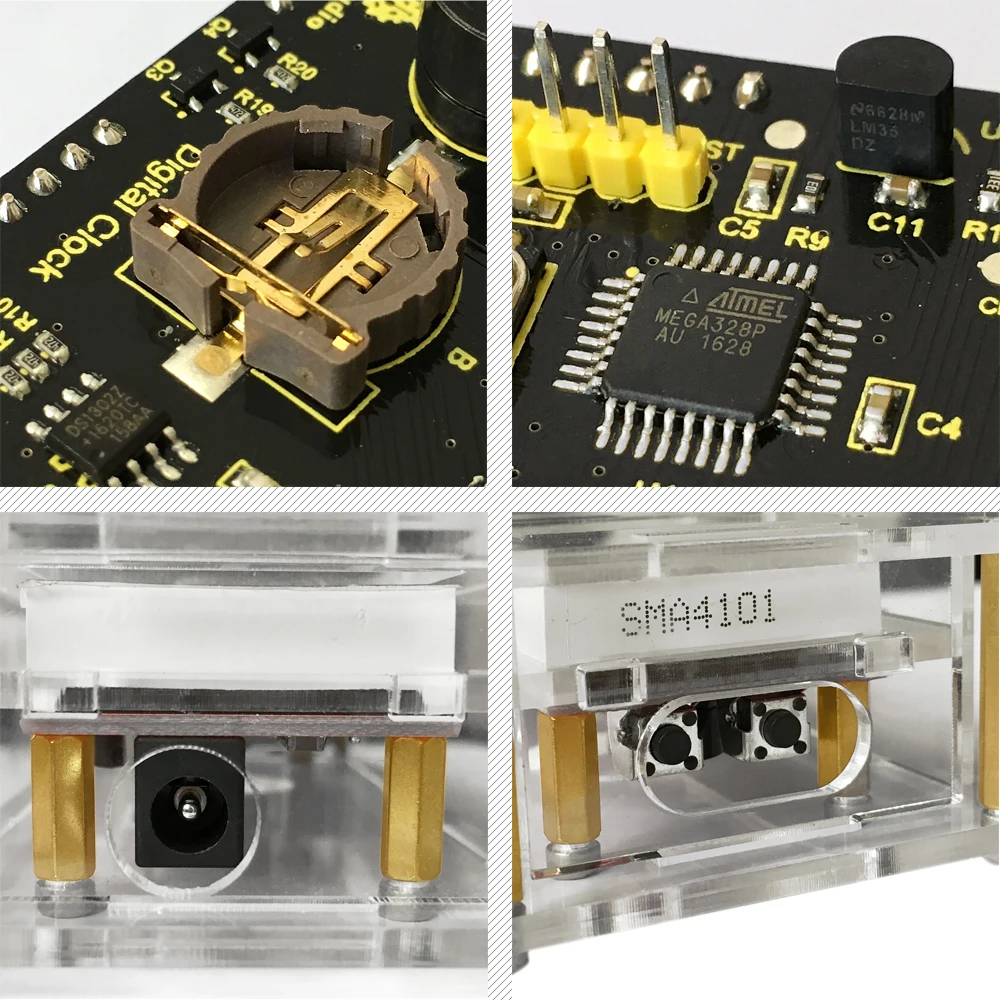 Keyestudio DIY Kit Красный светодиод Электронные часы микроконтроллер цифровые часы Время термометр diy электронные часы комплек