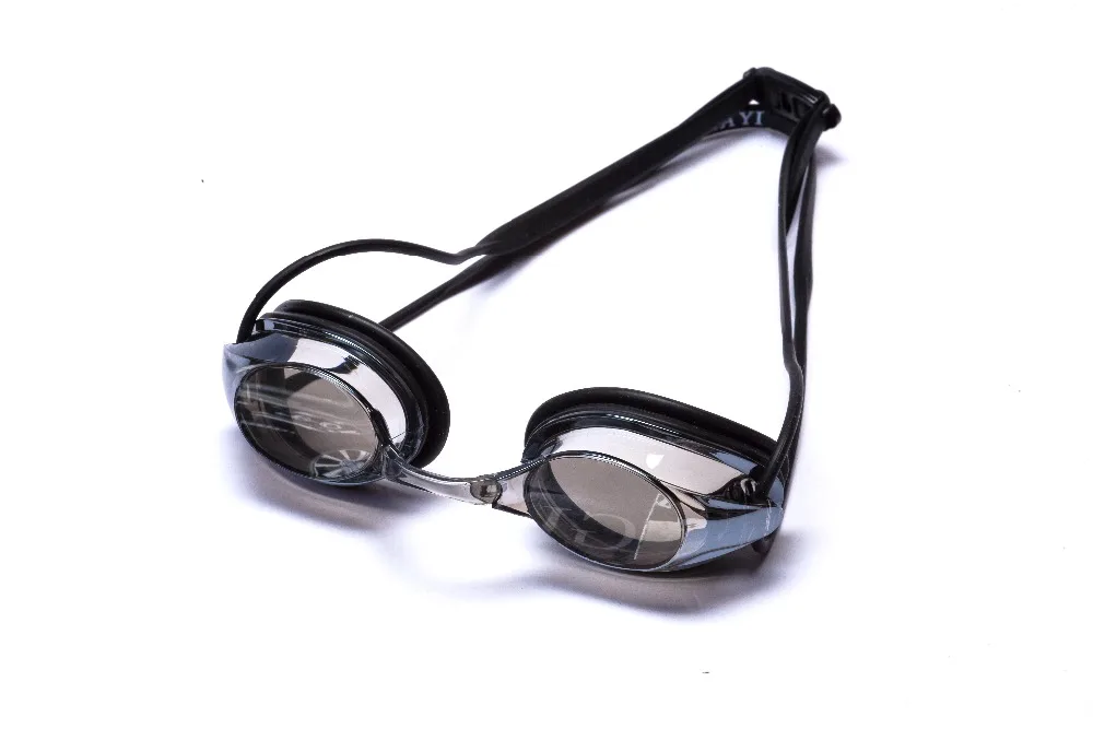hot sale mirrored customized print logo racing swimming goggles for sport