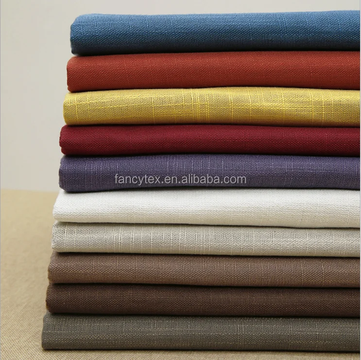 
polyester high quality faux flax Linen sofa cover fabric for curtain bolster home textile 