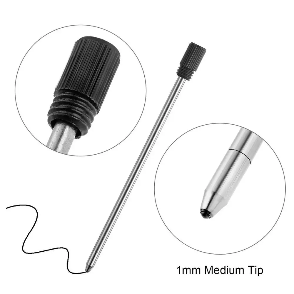 Сменные стержни шариковой ручки для плавного письма 4,5 дюйма (11,6 см) и средний наконечник 1 мм (черный и синий)