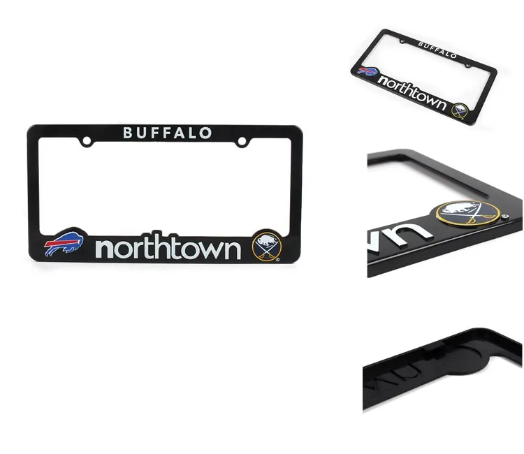 Изготовлен под заказ, рамка для номерного знака с рельефным поднятым логотипом, оптовая продажа, использование пластика, алюминия